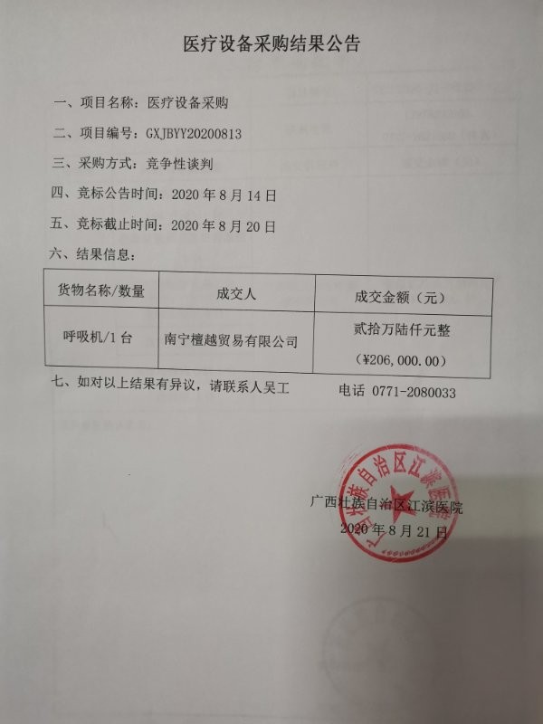 医疗用品最新采购公告